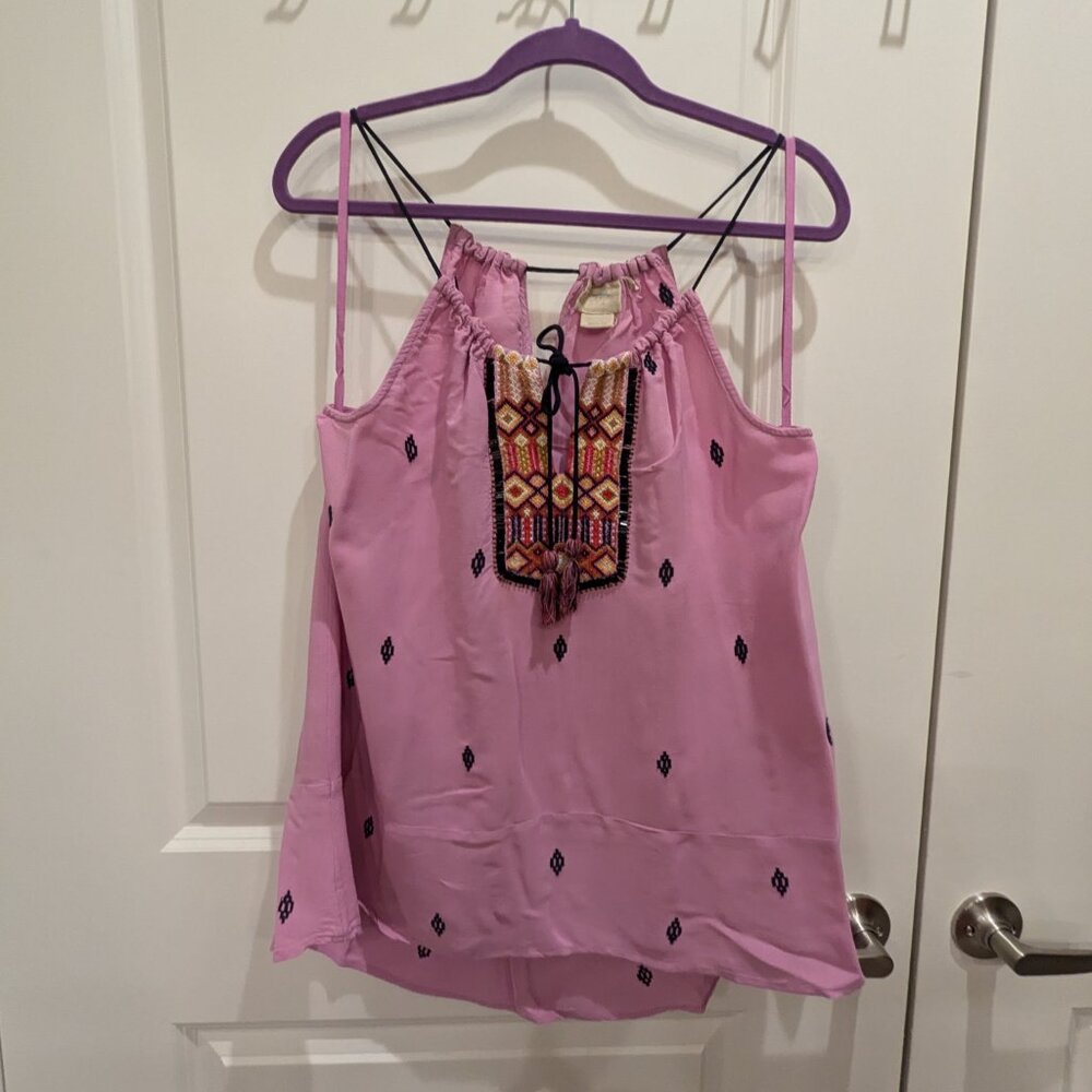 Anthropologie - Vanessa Virginia Halter Embellished Tank Sz M